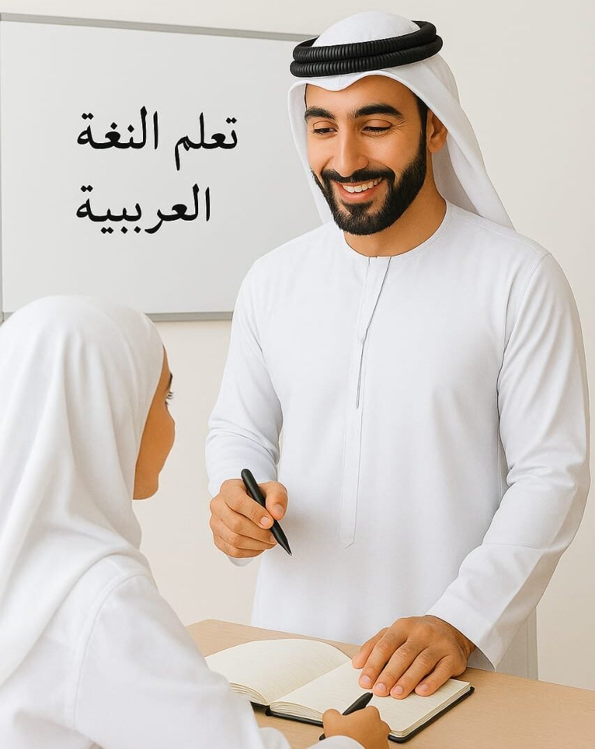 Language Instructor with Flags